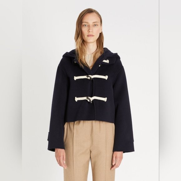WEEKEND Max Mara PECCATI Cropped Virgin Wool hooded duffel coat Boxy Fit US4 - Picture 4 of 16